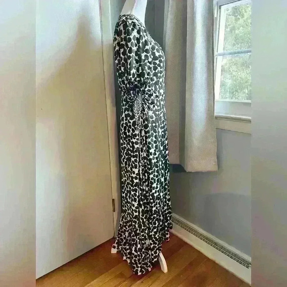 Proenza Schouler Textured Crepe Painted Dot Cinched Cut Out Dress - Picture 9 of 16